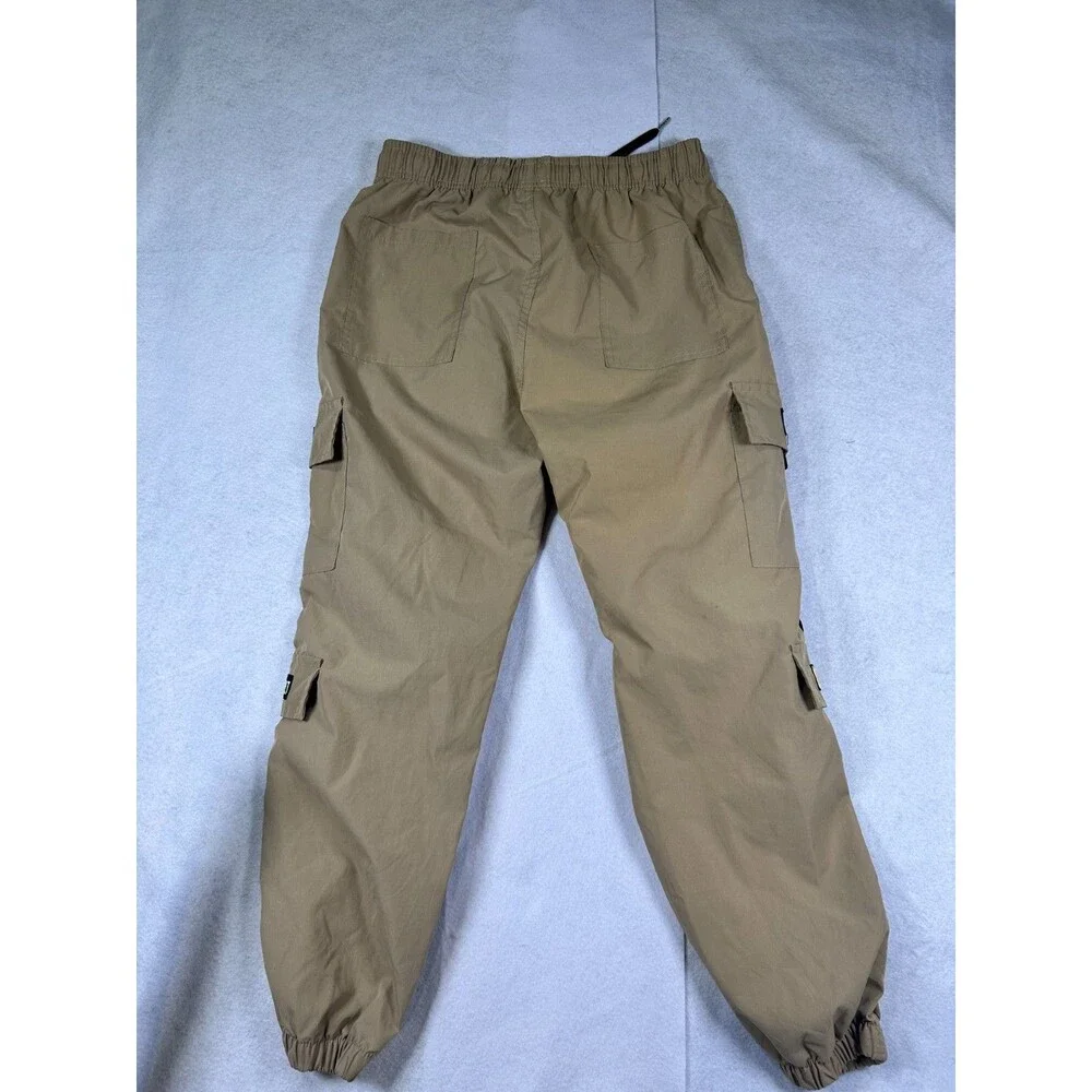 SHEIN Mens Cargo Jogger Pants Khaki Size M Utility Tactical Pockets Elastic Wais
